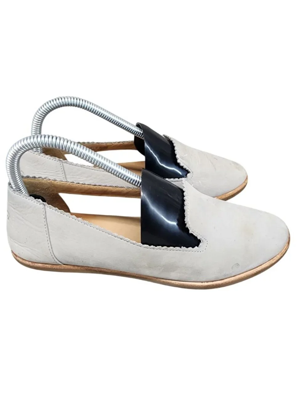 UGG Shoes Womens Size 7 Vista Gray Nubuck Leather Slip On Loafer *Read*